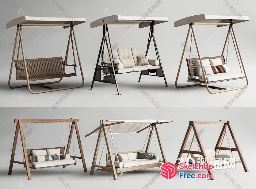 3D Model Of A Swing Chair With A Canopy 3D SketchUp File
