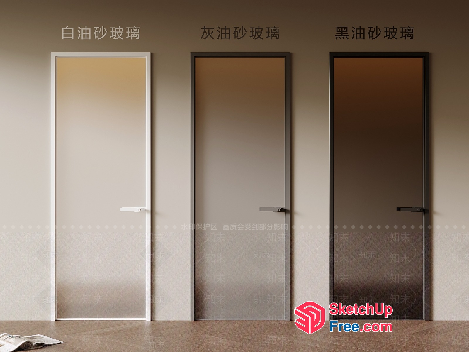 Three Doors In A Row 3D SketchUp File