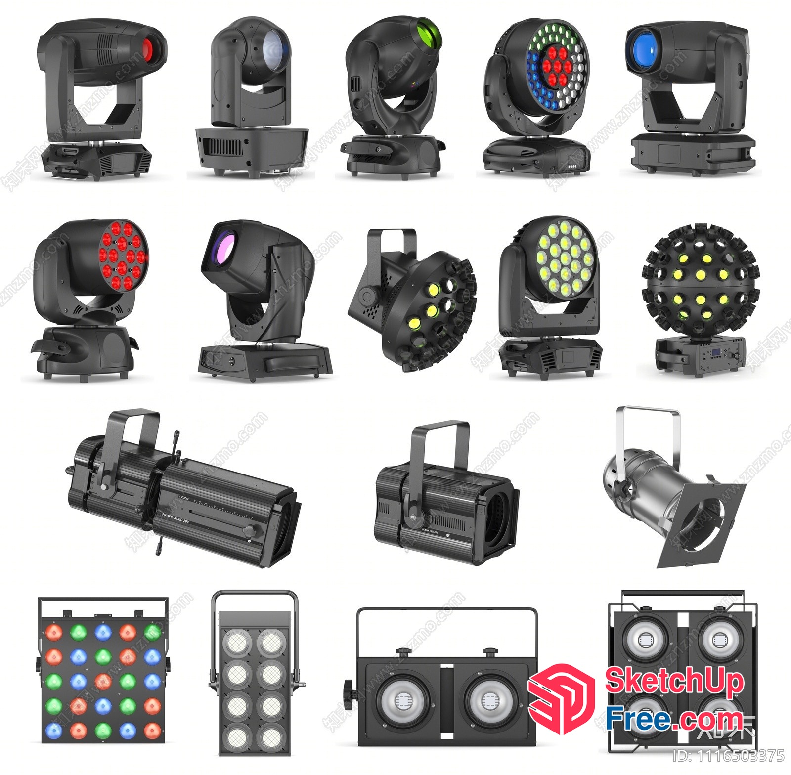 Stage Lighting Equipment Collection 3D SketchUp File