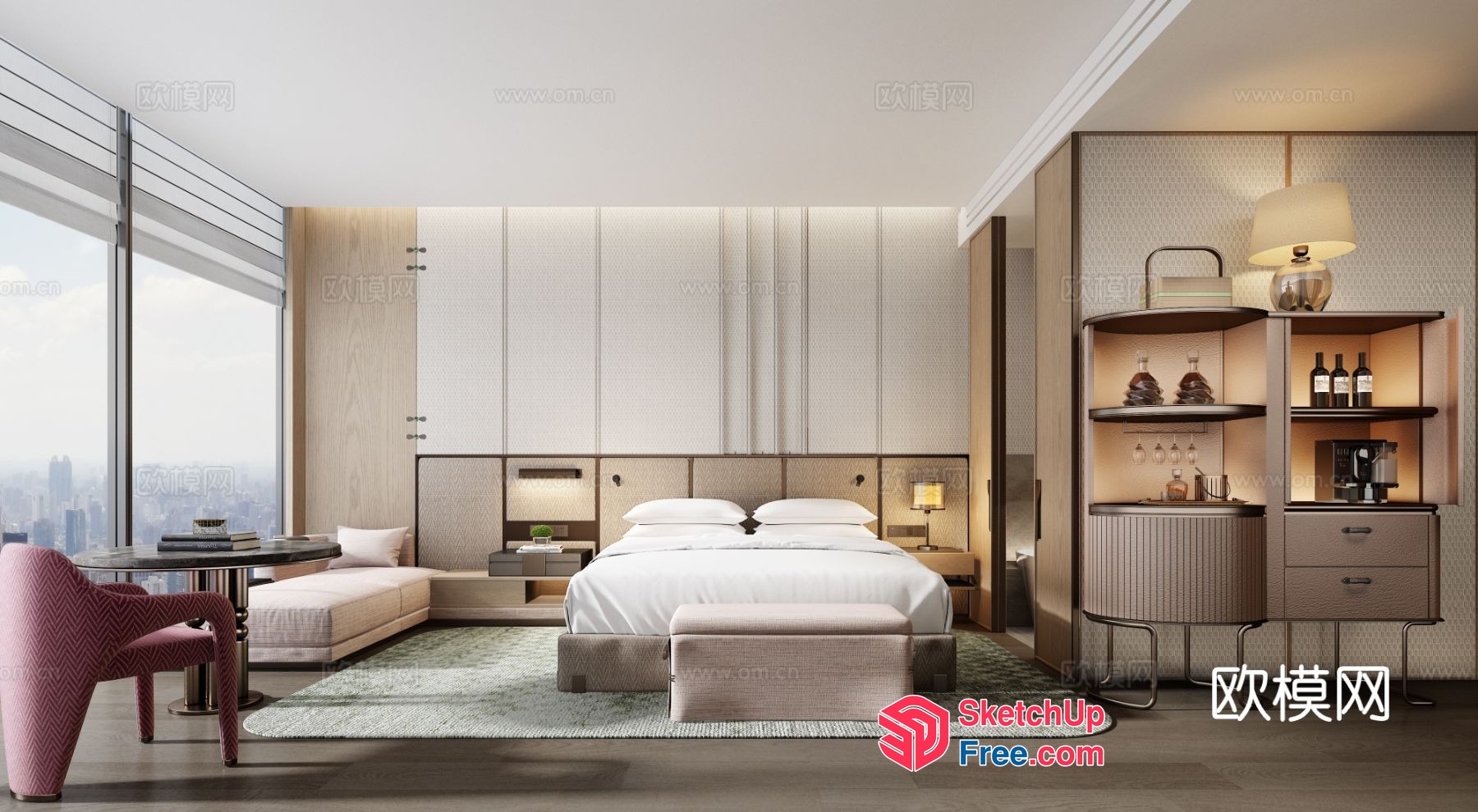 Modern Luxury Bedroom Interior Design 3D SketchUp File