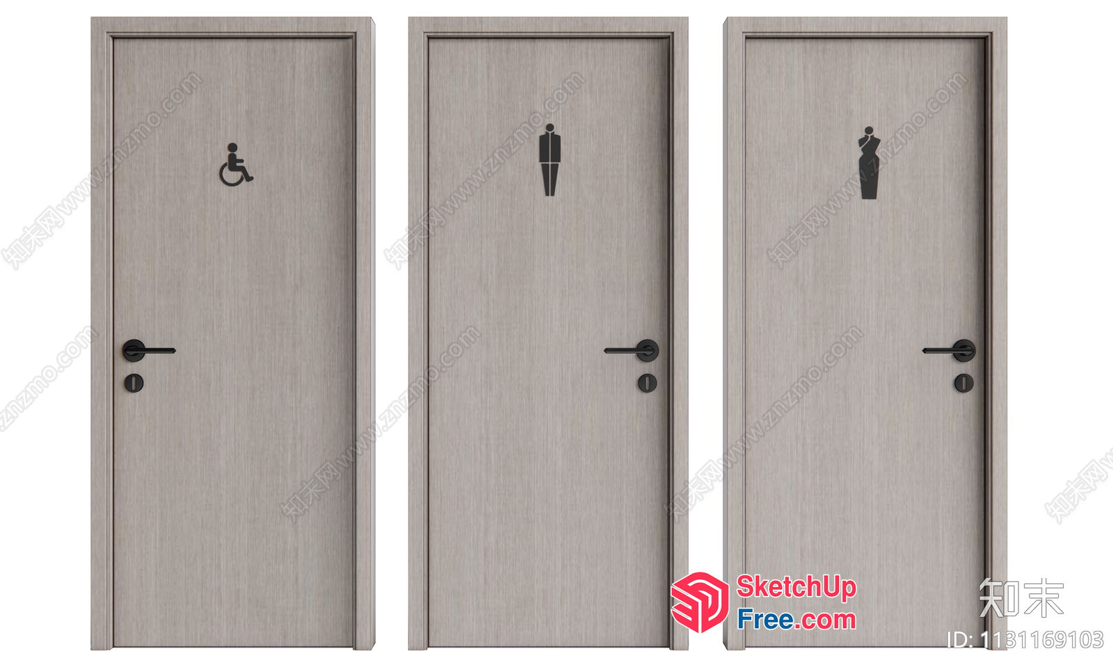 Modern Doors With Distinctive Symbols 3D SketchUp File