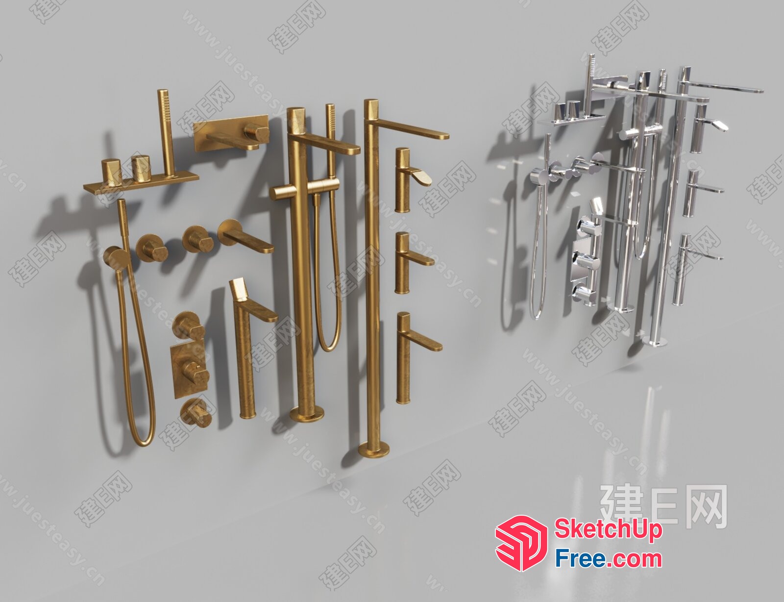 Modern Bathroom Fixtures Collection 3D SketchUp File