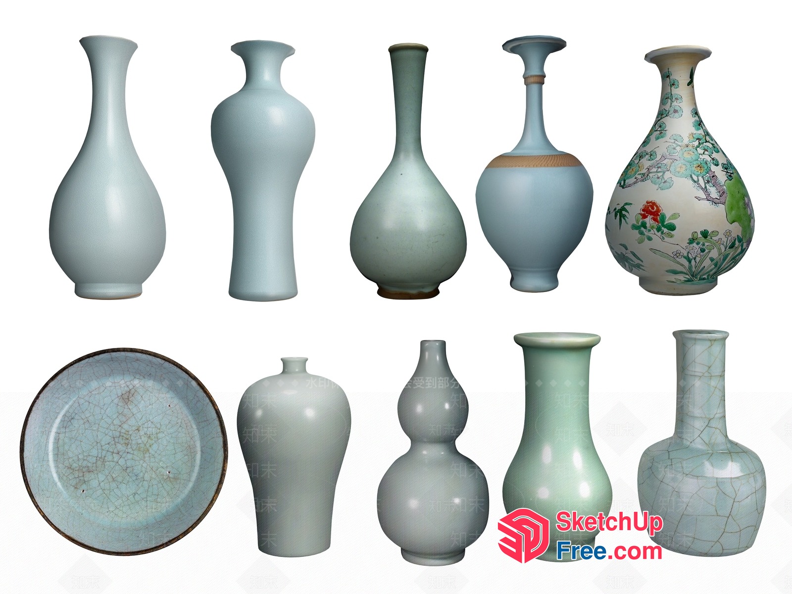 Vintage Chinese Vases Collection 3D SketchUp File