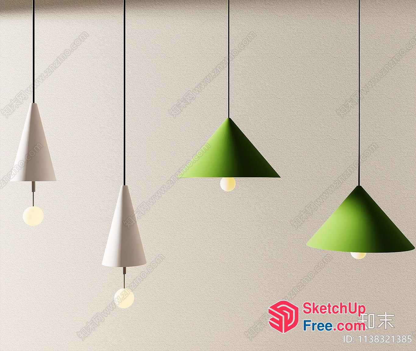 Minimalist Hanging Light Fixtures 3D SketchUp File