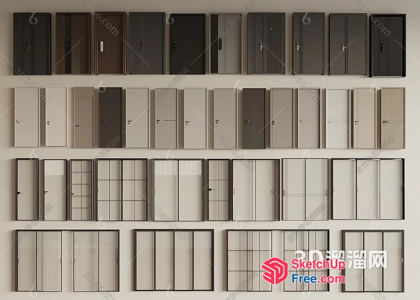 Modern Doors And Windows Collection 3D SketchUp File