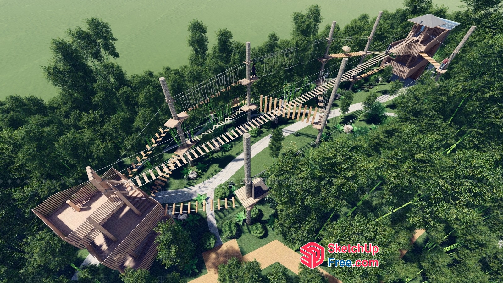 Rugged Outdoor Adventure Course 3D SketchUp File