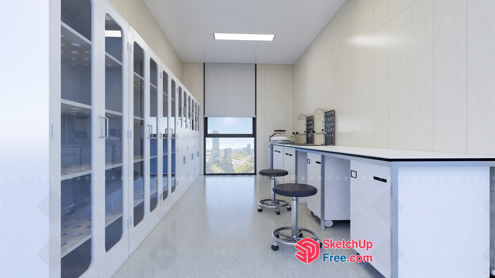 Modern Minimalist Laboratory Interior Design 3D SketchUp File