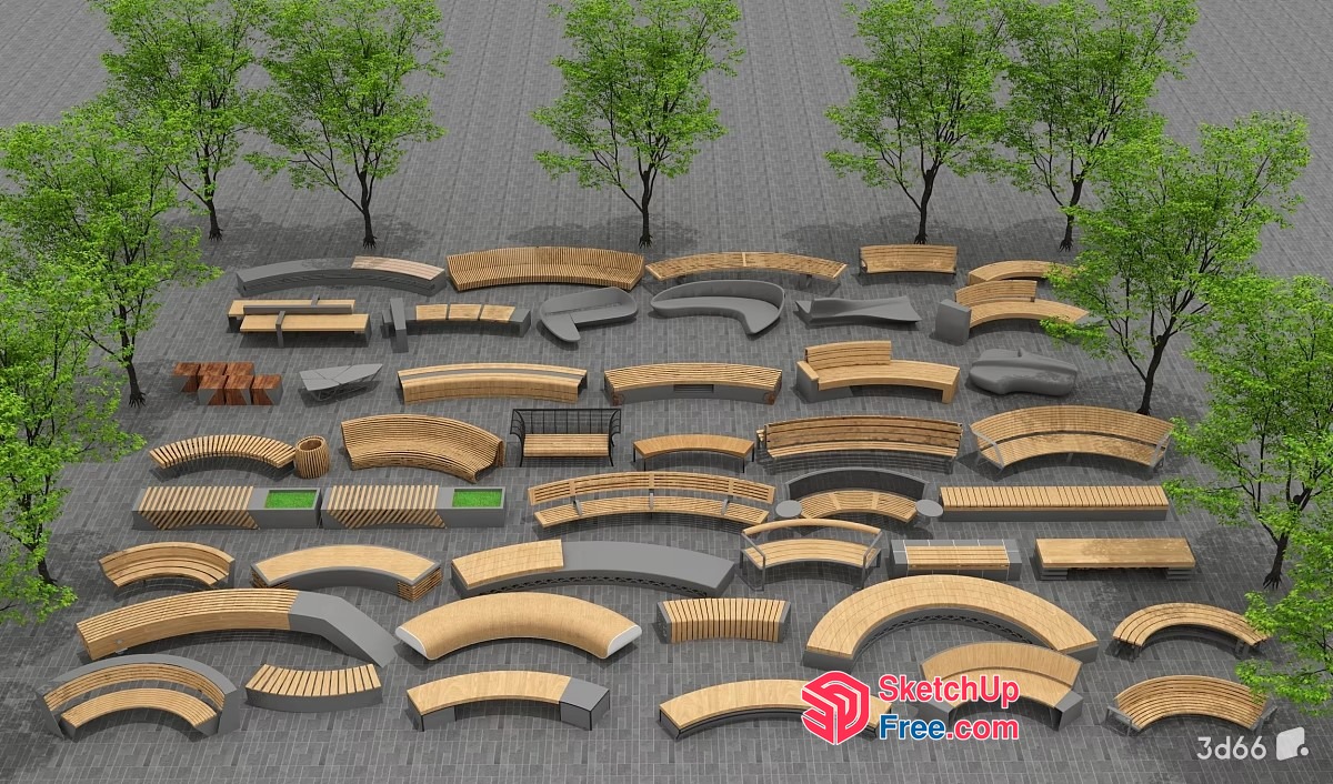 Outdoor Seating Arrangements For Commercial Spaces 3D SketchUp File