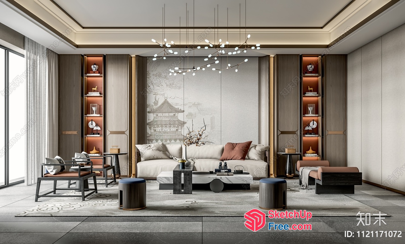 Luxurious And Elegant Living Room 3D SketchUp File