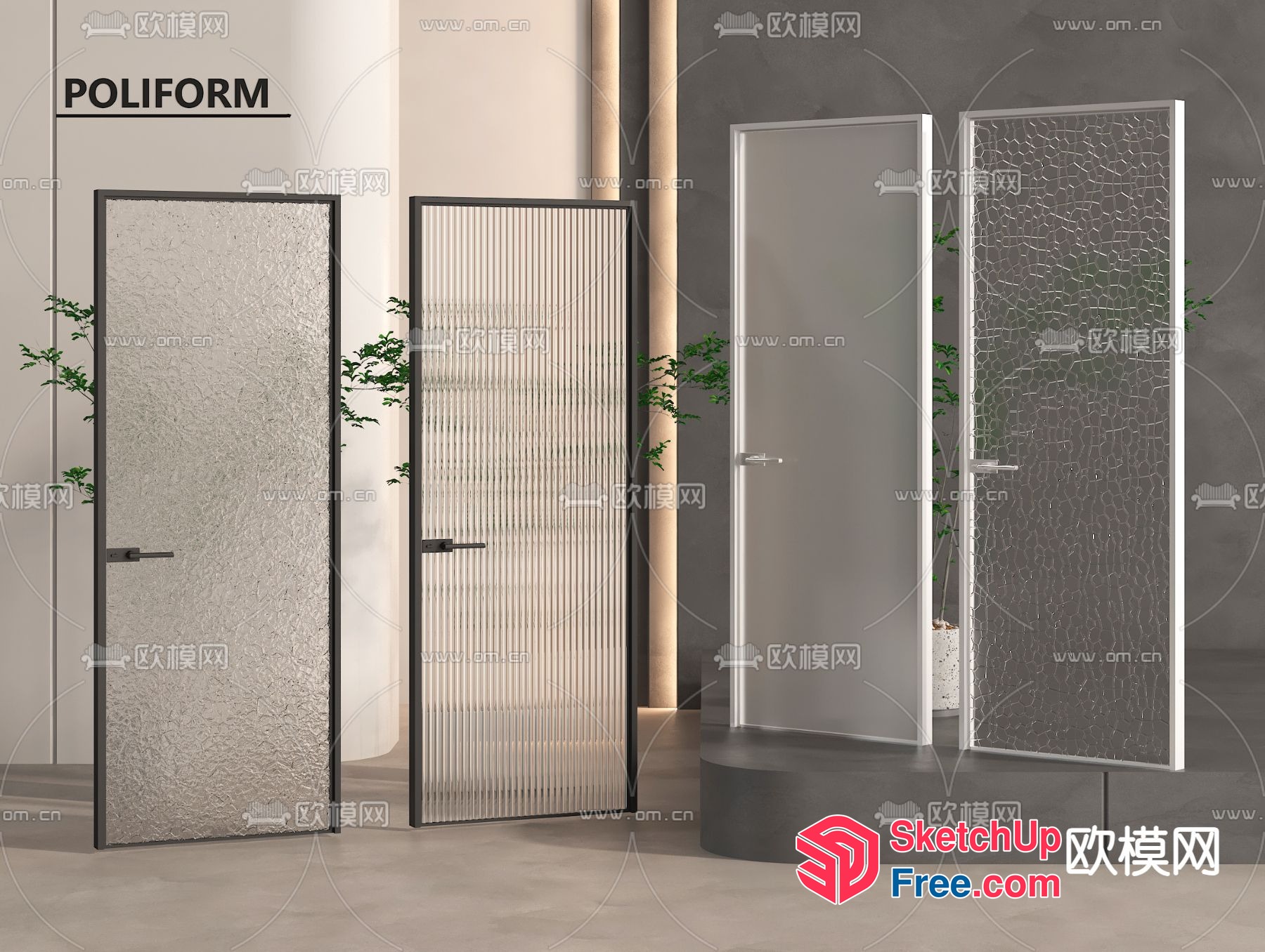 Elegant Poliform Doors 3D SketchUp File