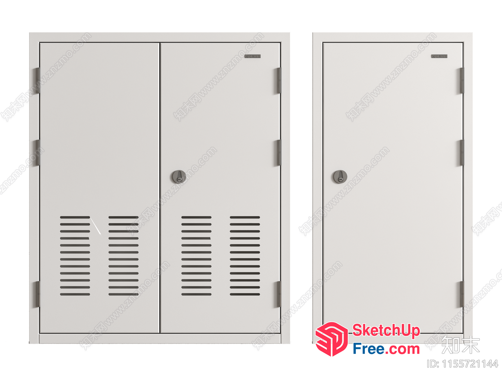 Modern Minimalist Metal Storage Cabinets 3D SketchUp File
