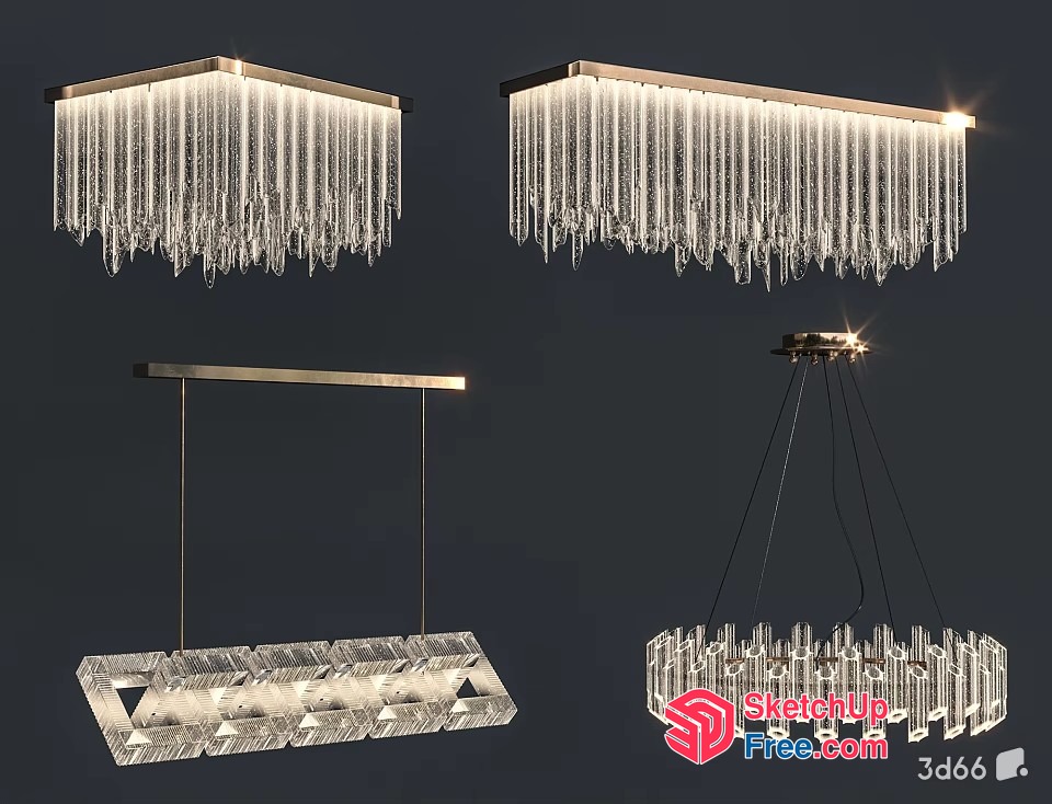 Elegant Chandelier Designs For Luxurious Interiors 3D SketchUp File