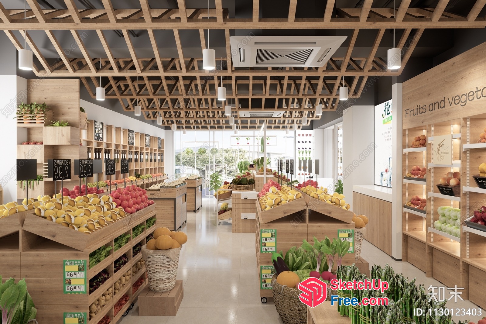 Fruits And Vegetables Store Interior 3D SketchUp File