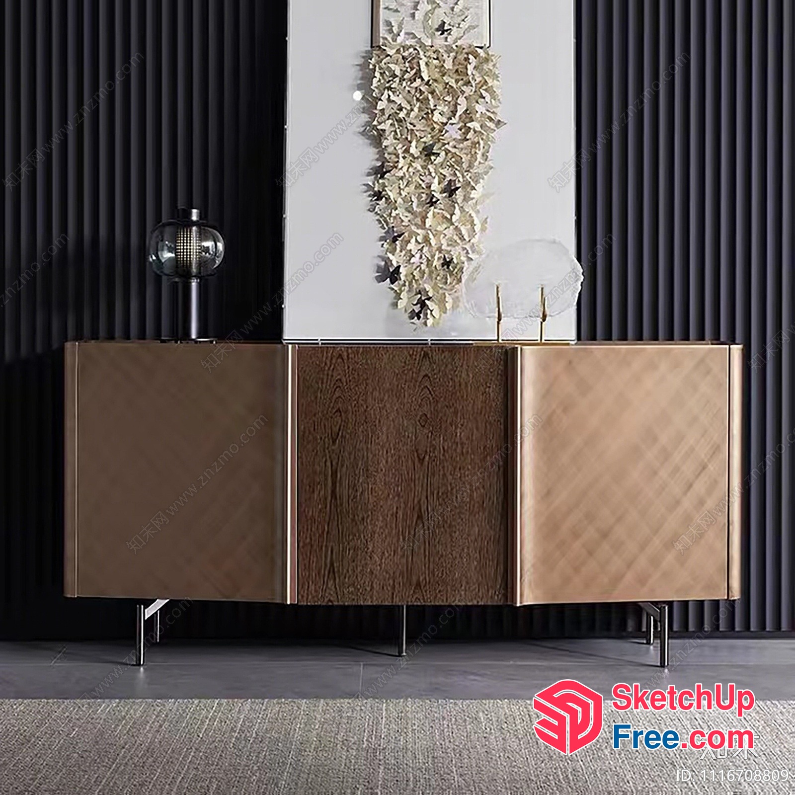 Elegant Sideboard In Creamy Style 3D SketchUp File