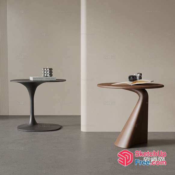 Two Tables In A Modern Interior Space 3D SketchUp File