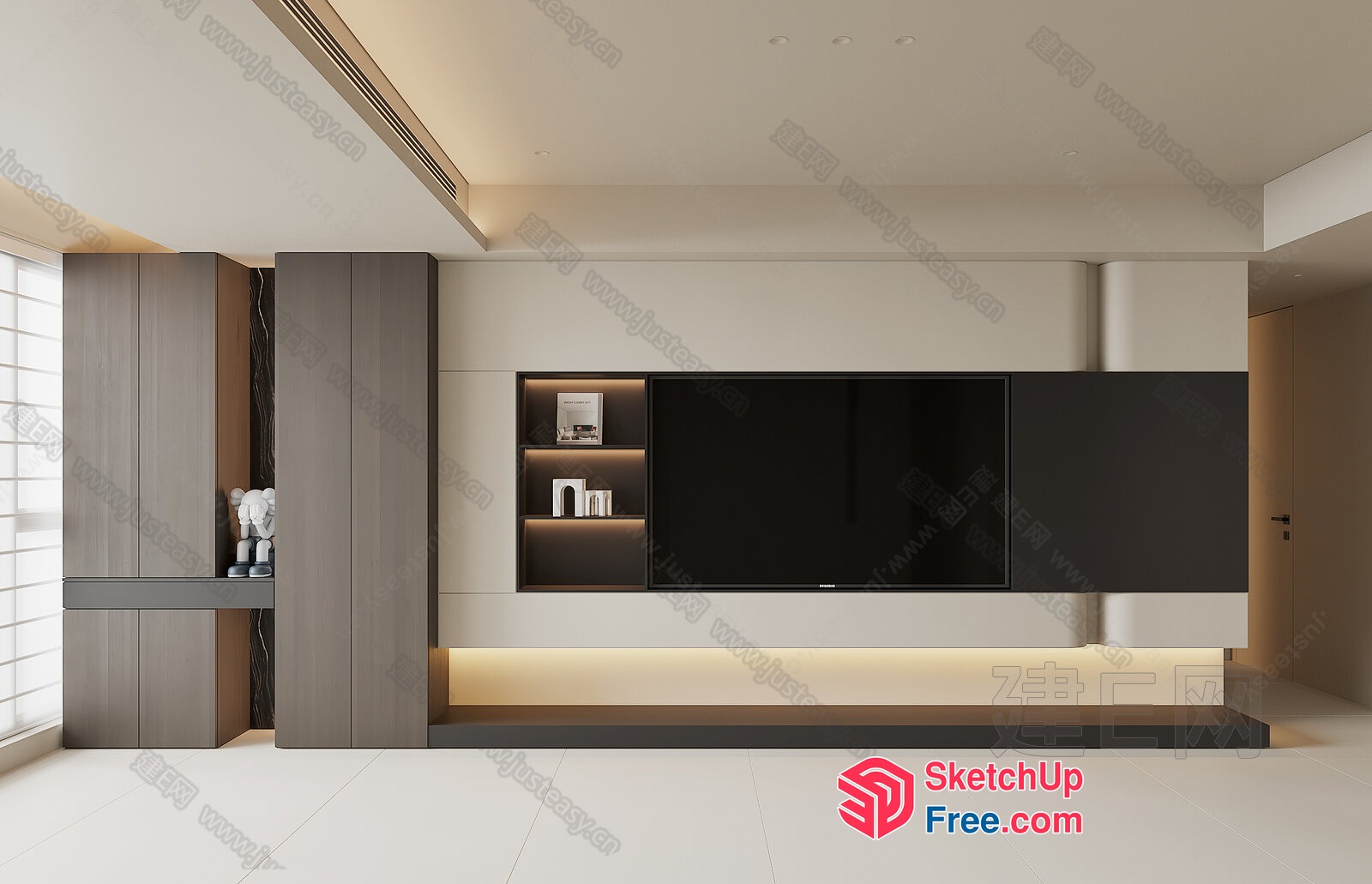 Modern Minimalist Living Room Interior Design 3D SketchUp File