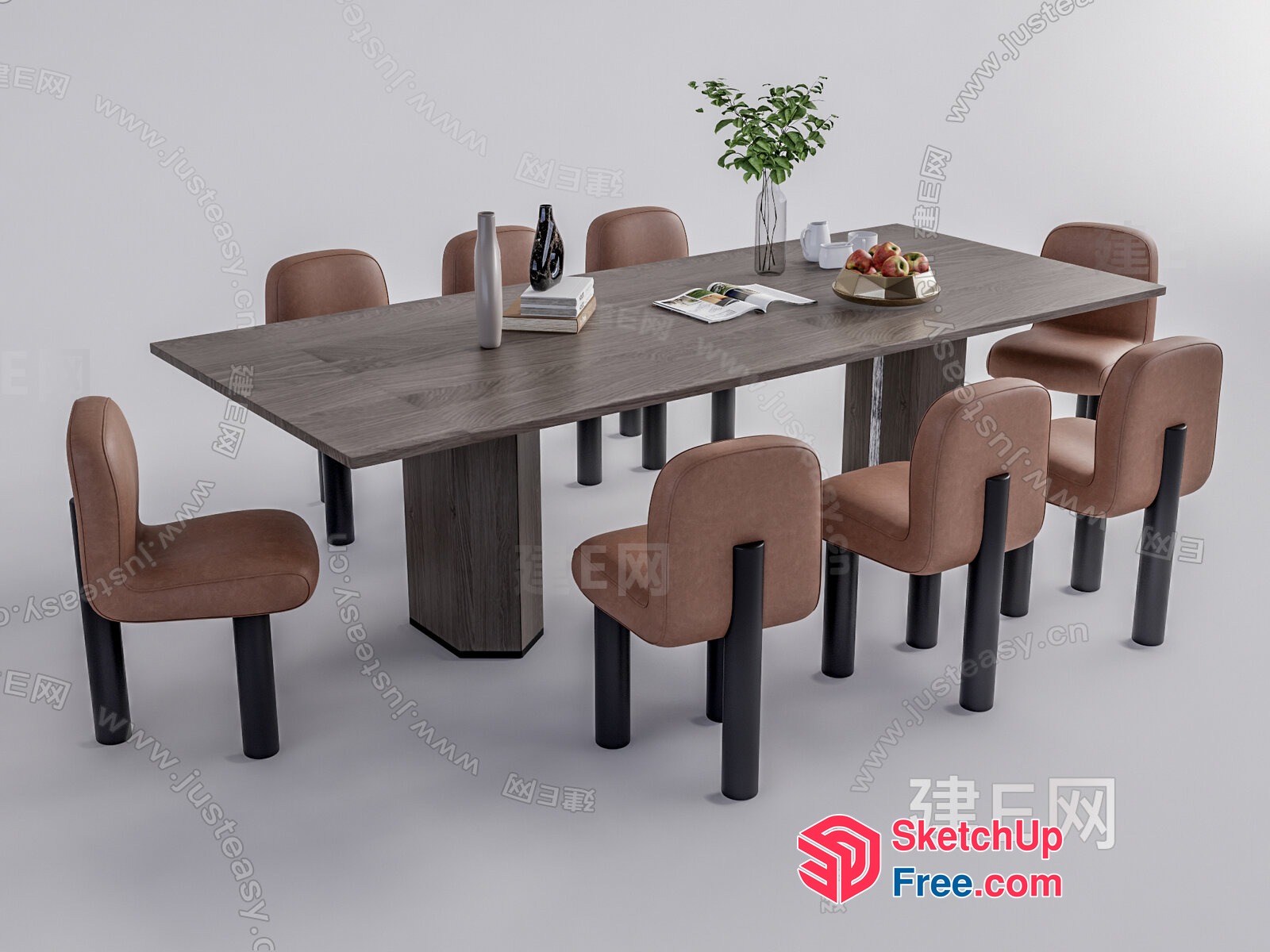 Modern Dining Table And Chairs 3D SketchUp File