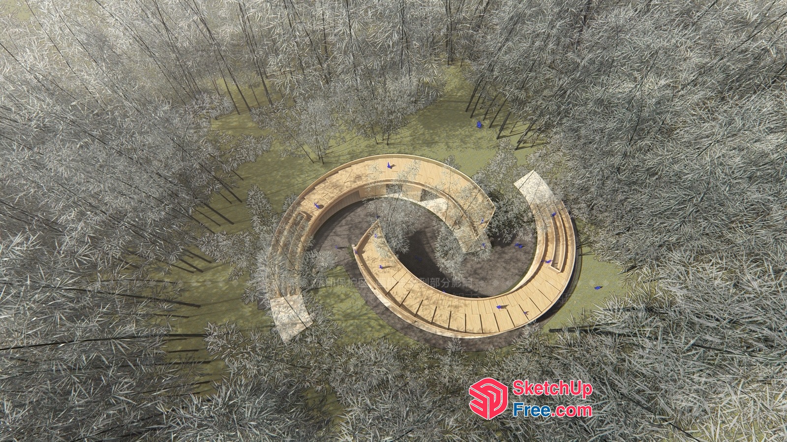 Serene Bamboo Forest Pathway 3D SketchUp File