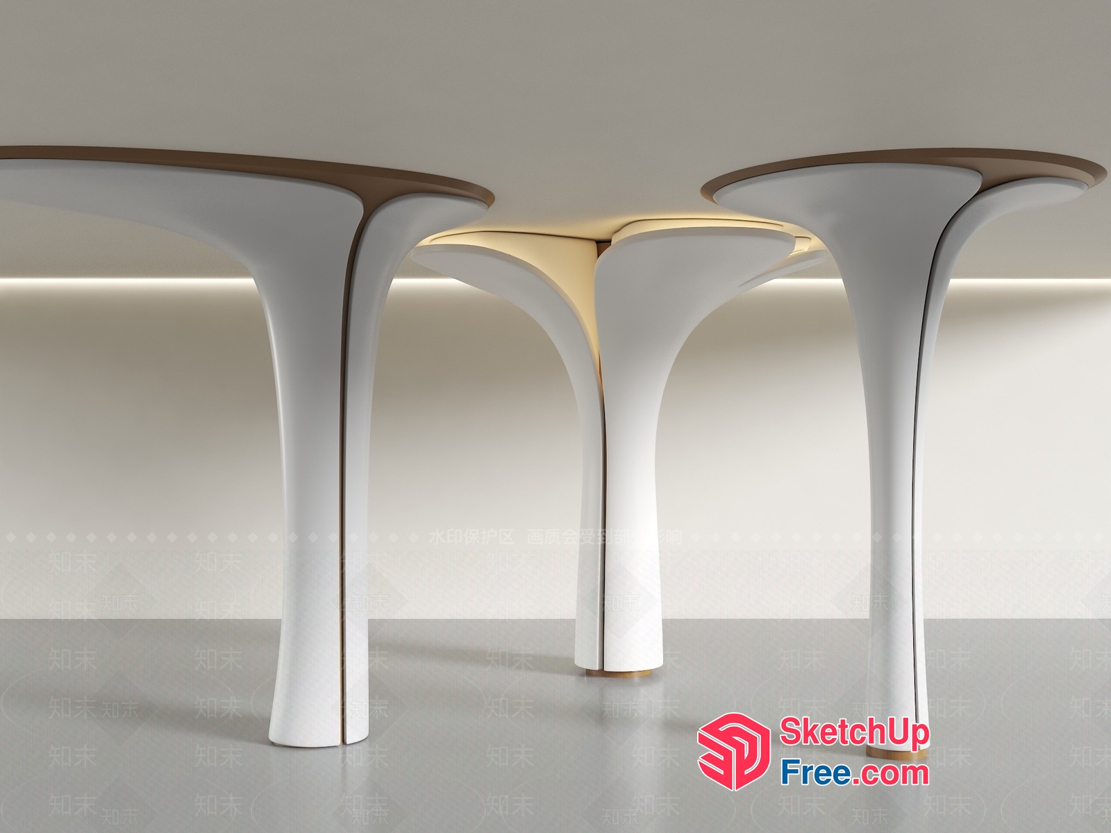 Modern Pillar Structure Interior Design 3D SketchUp File