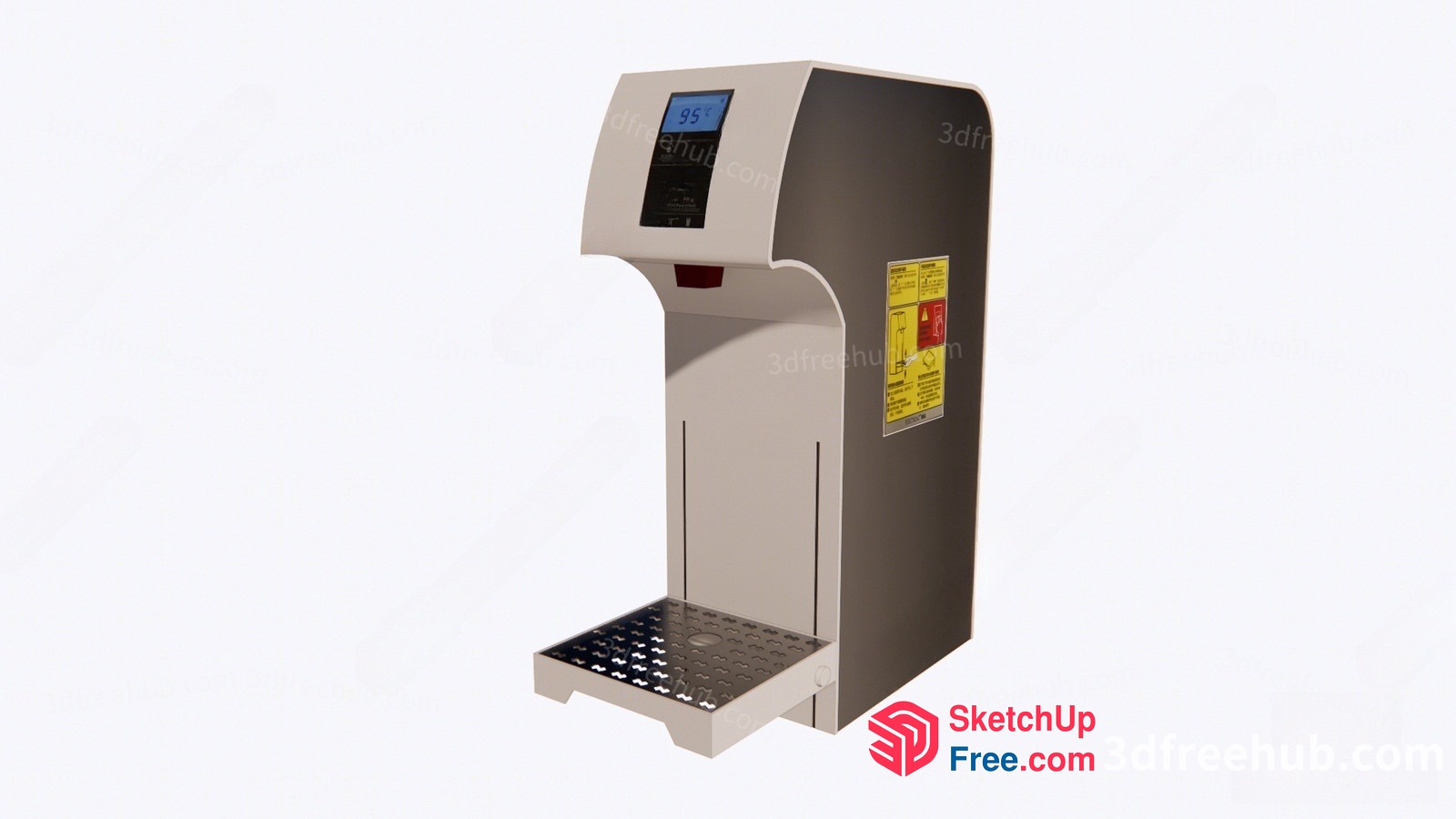 Modern Water Cooler With Digital Display And Spout 3D SketchUp File