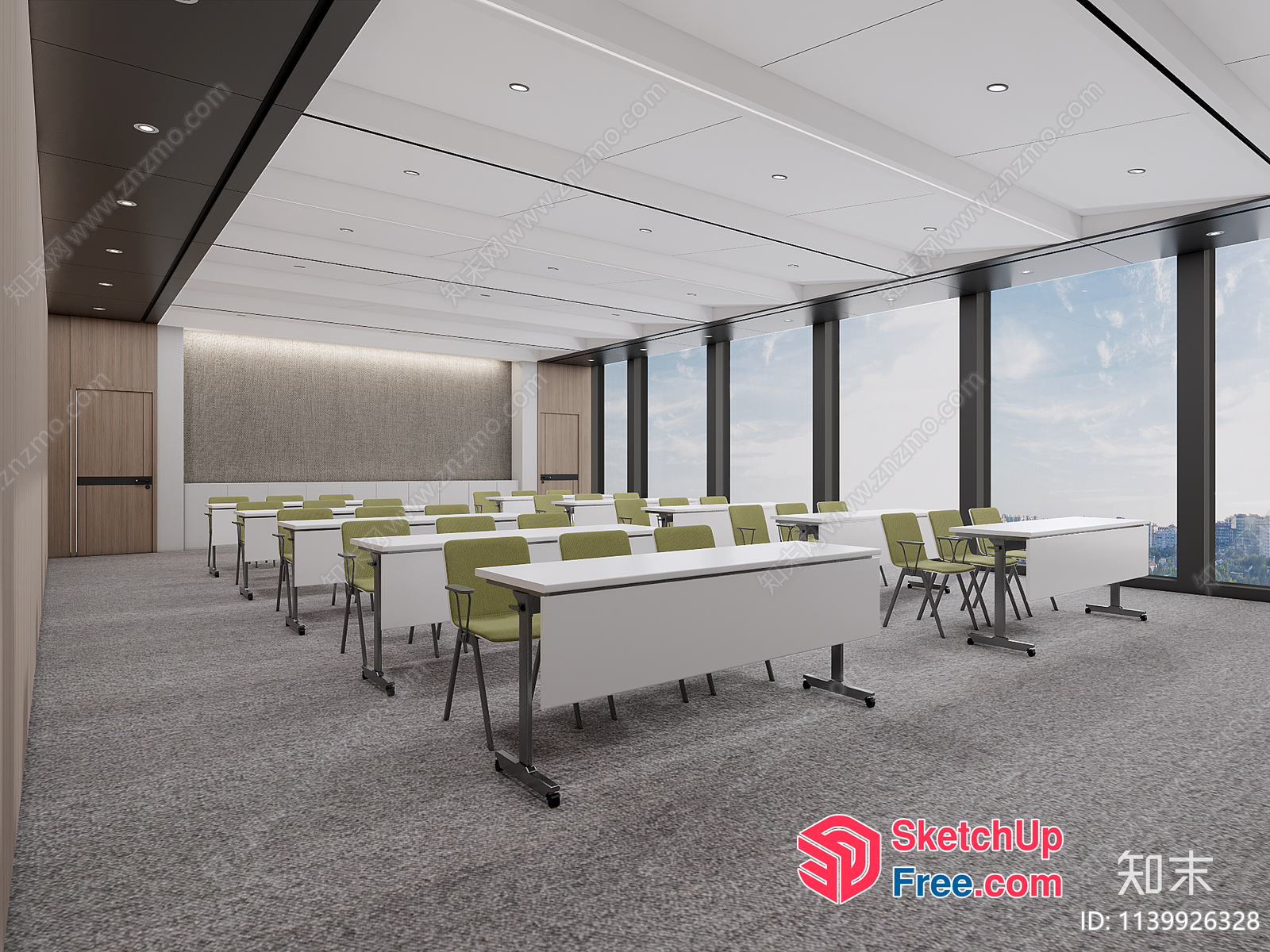 Modern Office Space With Sleek Furniture And Natural Light 3D SketchUp File