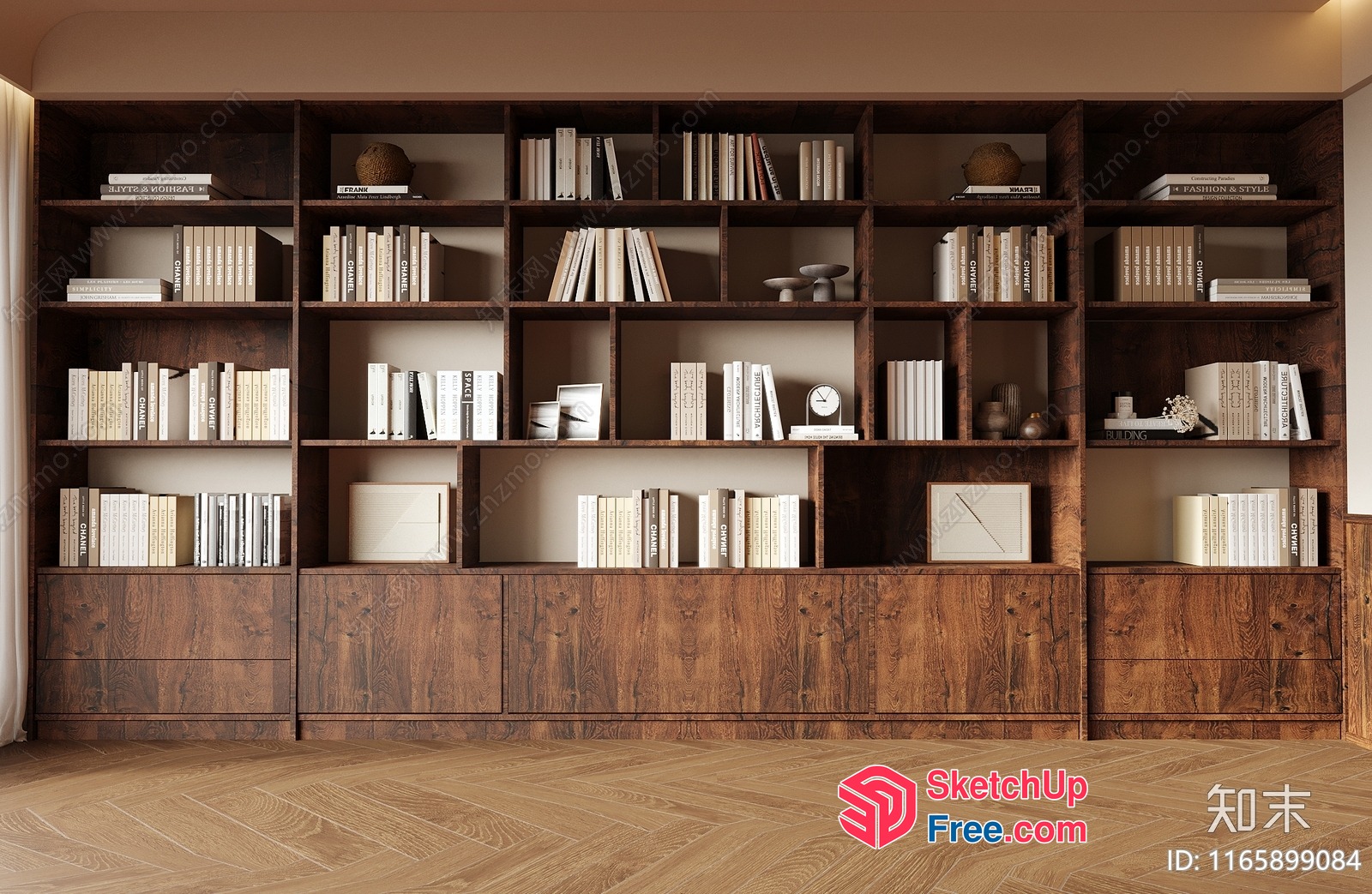 Elegant Brown Bookcase 3D SketchUp File