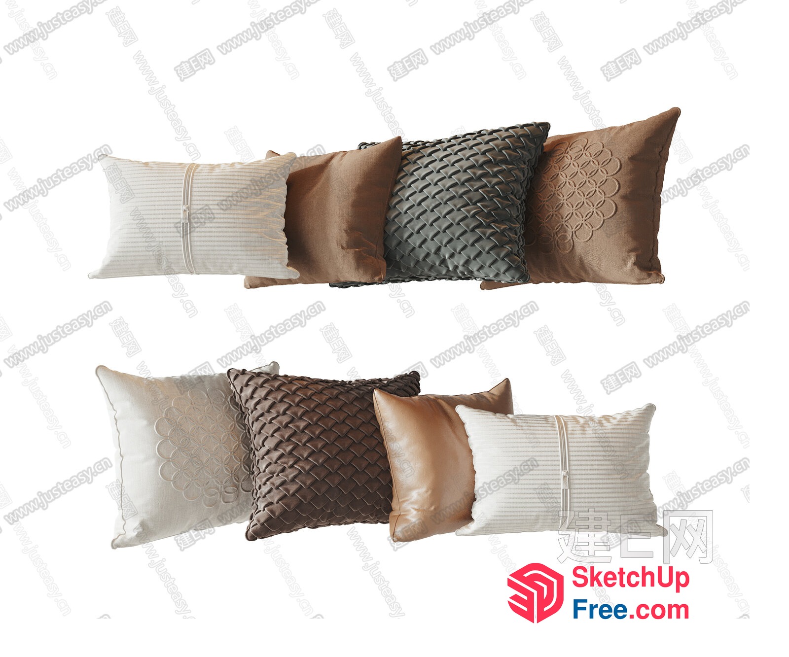 Elegant Pillow Arrangement 3D SketchUp File