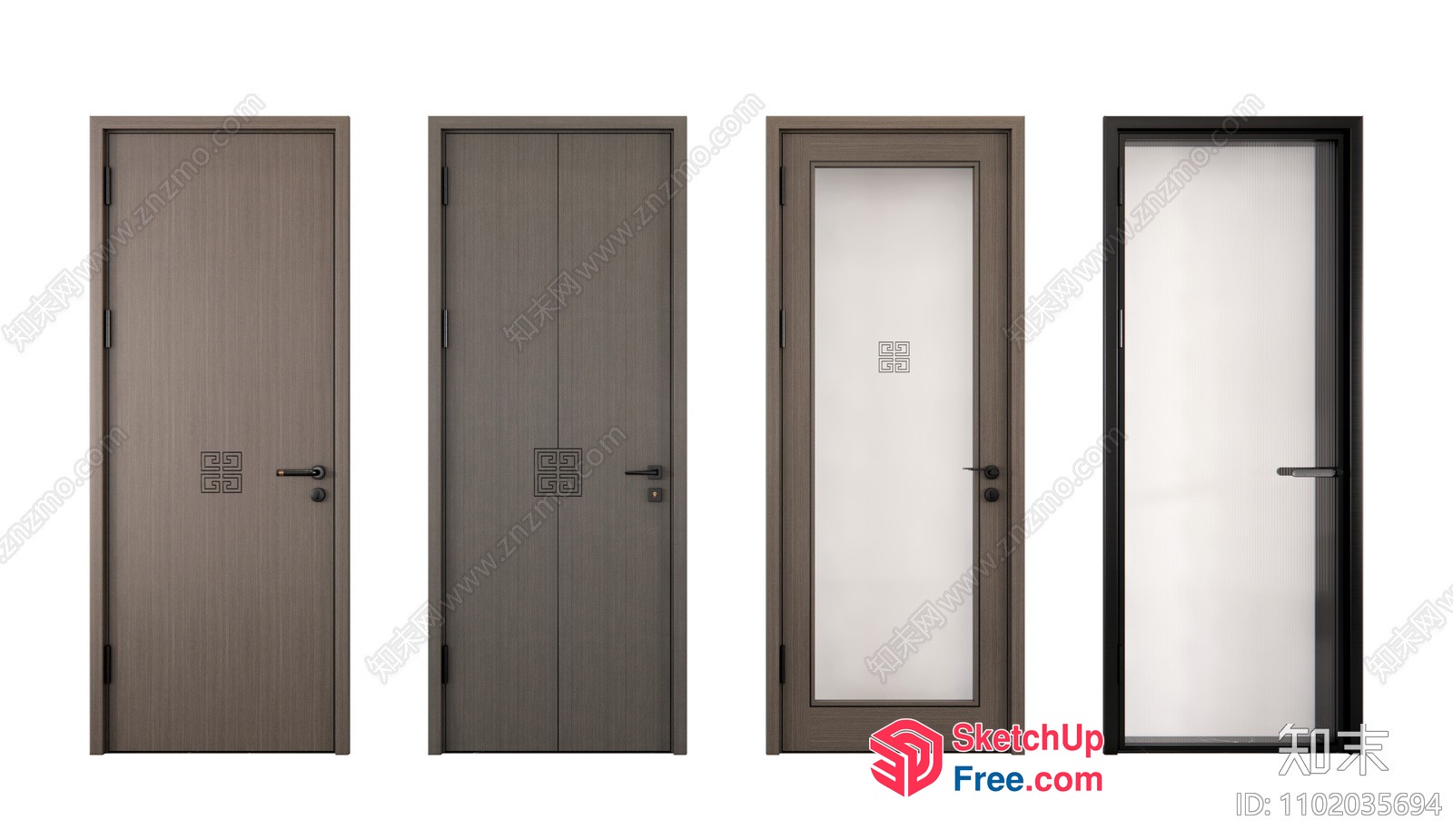 Four Doors Of Different Styles 3D SketchUp File