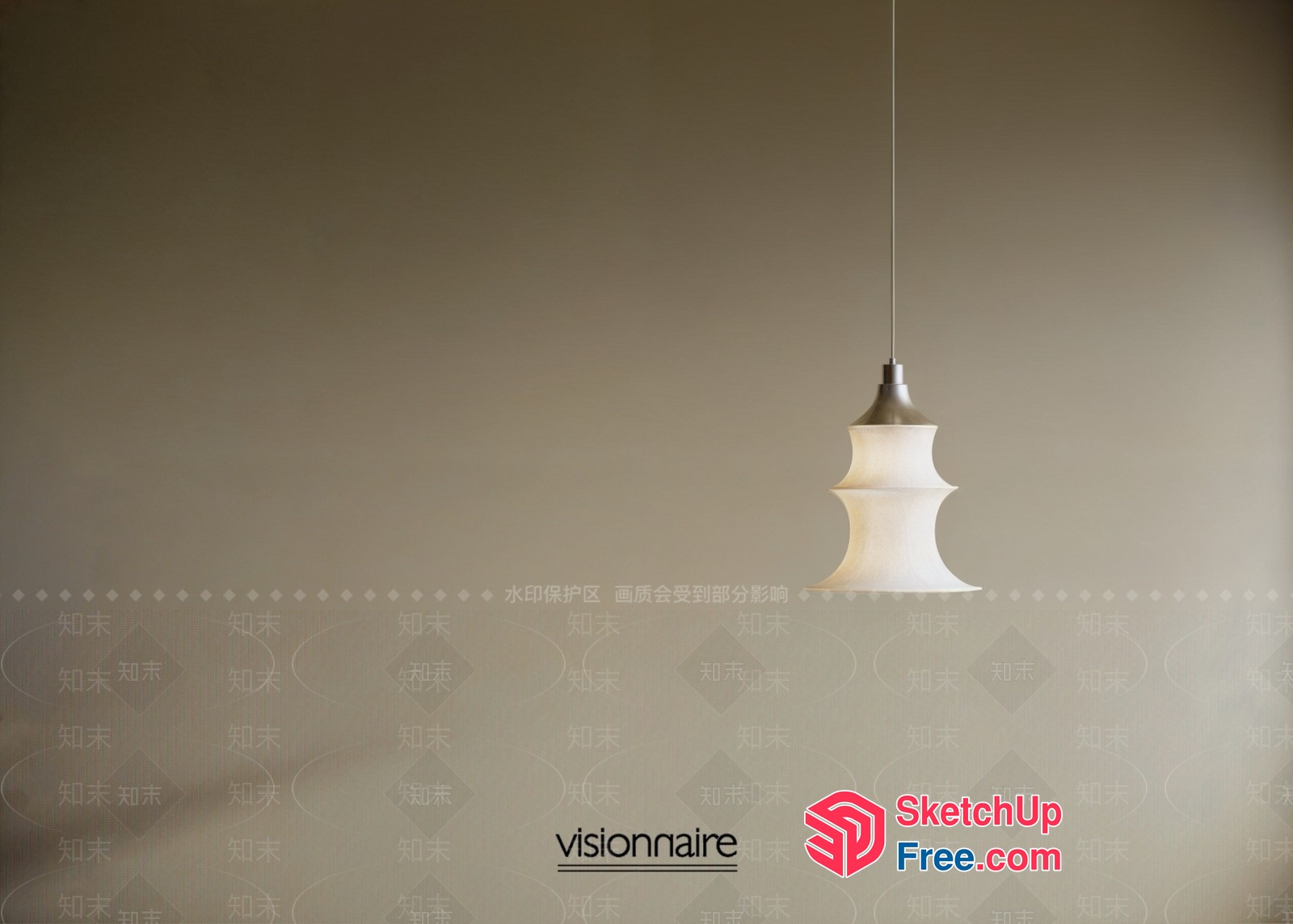 Minimalist Japanese Style Hanging Lamp 3D SketchUp File