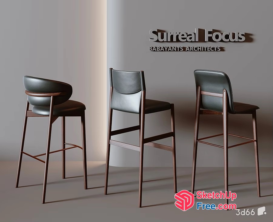 High-Quality Modern Bar Stools 3D SketchUp File