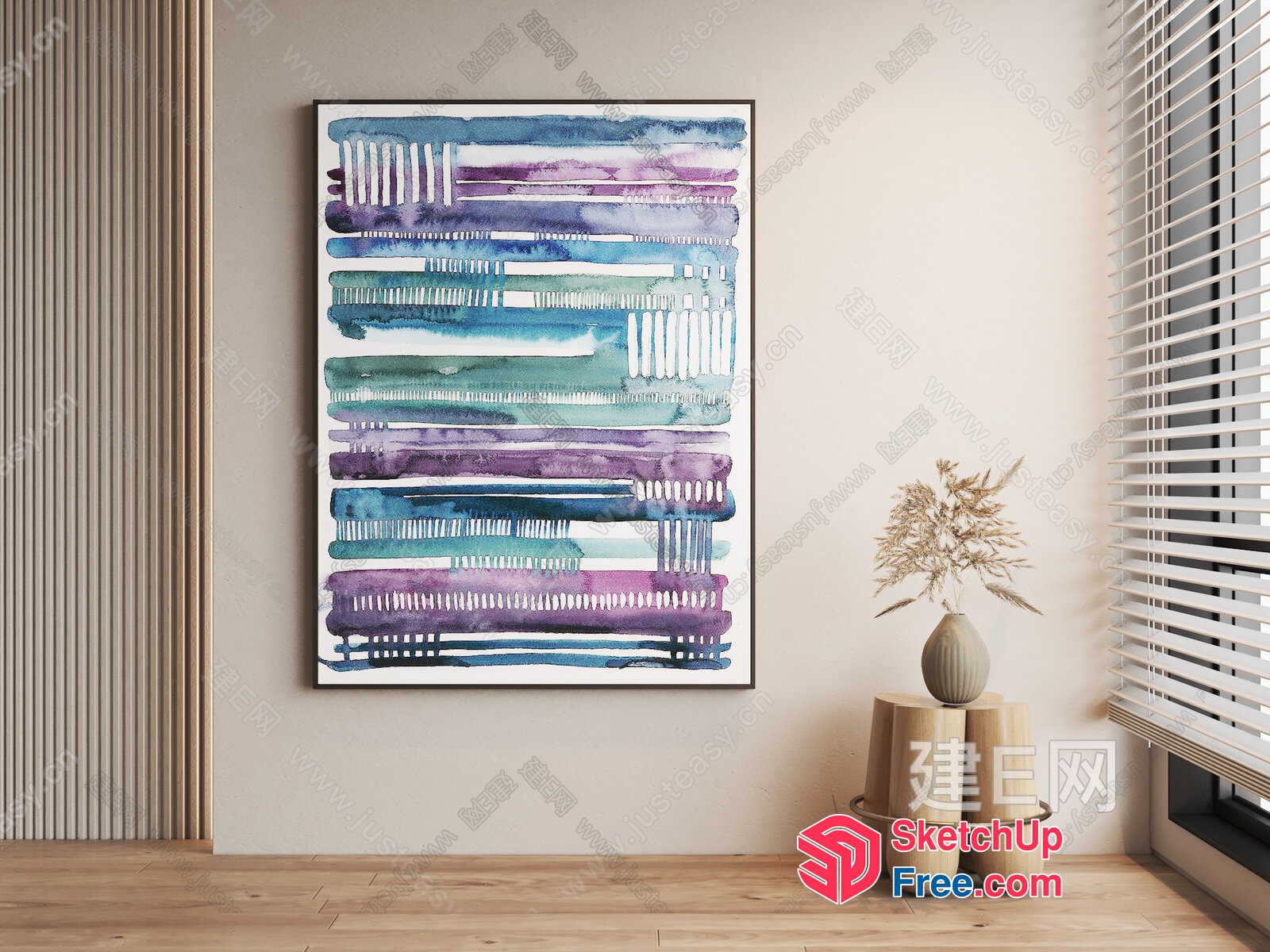 Modern Artwork In Pastel Colors 3D SketchUp File