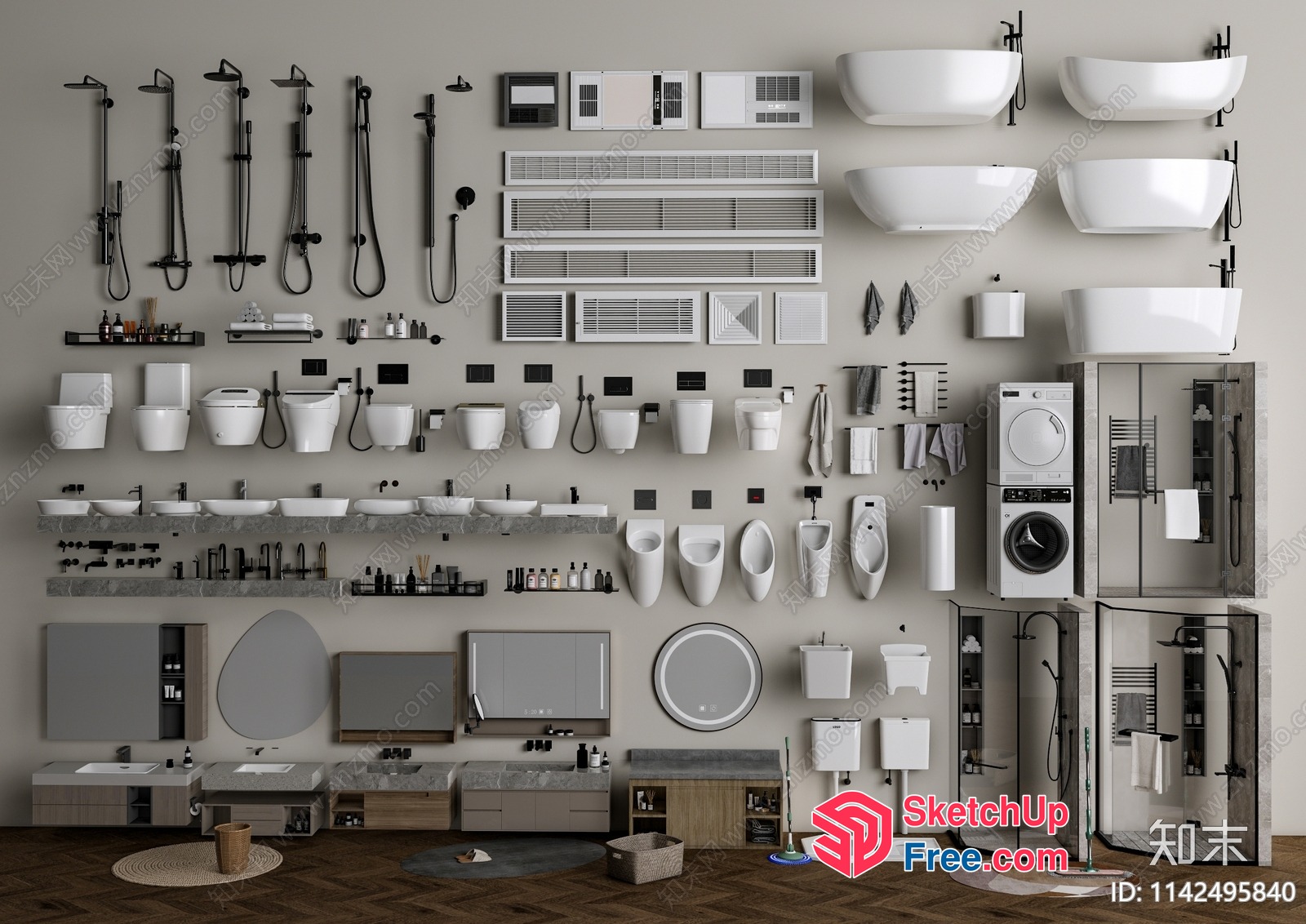 Bathroom Fixtures And Accessories 3D SketchUp File