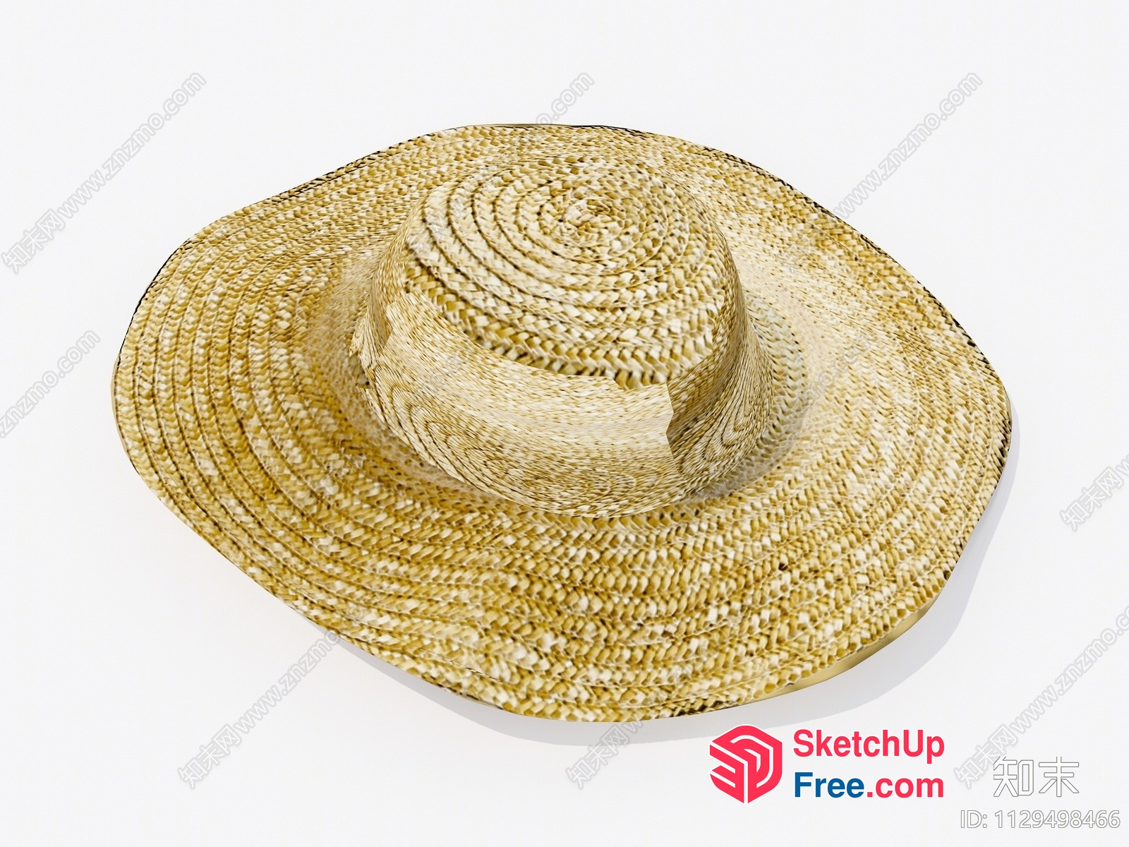 Wide Brimmed Straw Hat 3D SketchUp File