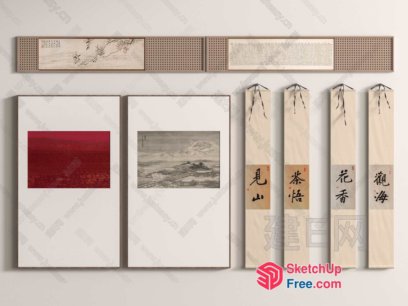 Minimalist Japanese Style Wall Art Decor 3D SketchUp File
