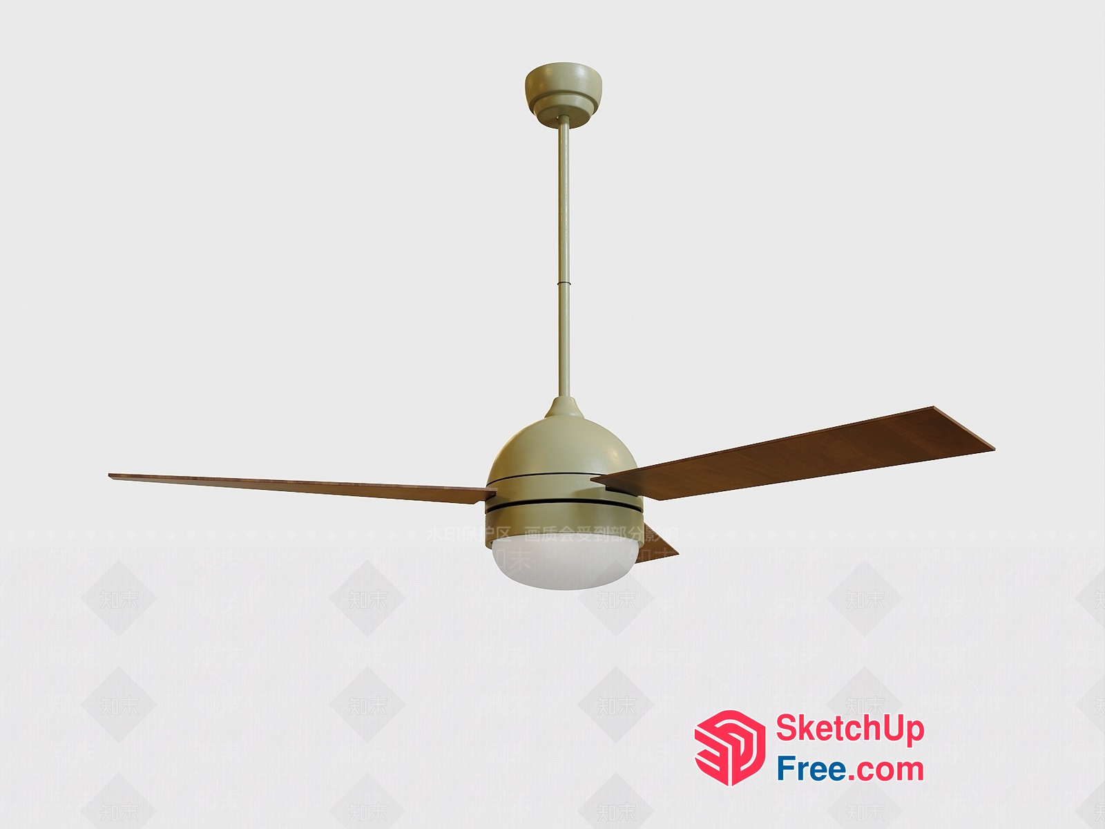 Modern Ceiling Fan With Light 3D SketchUp File
