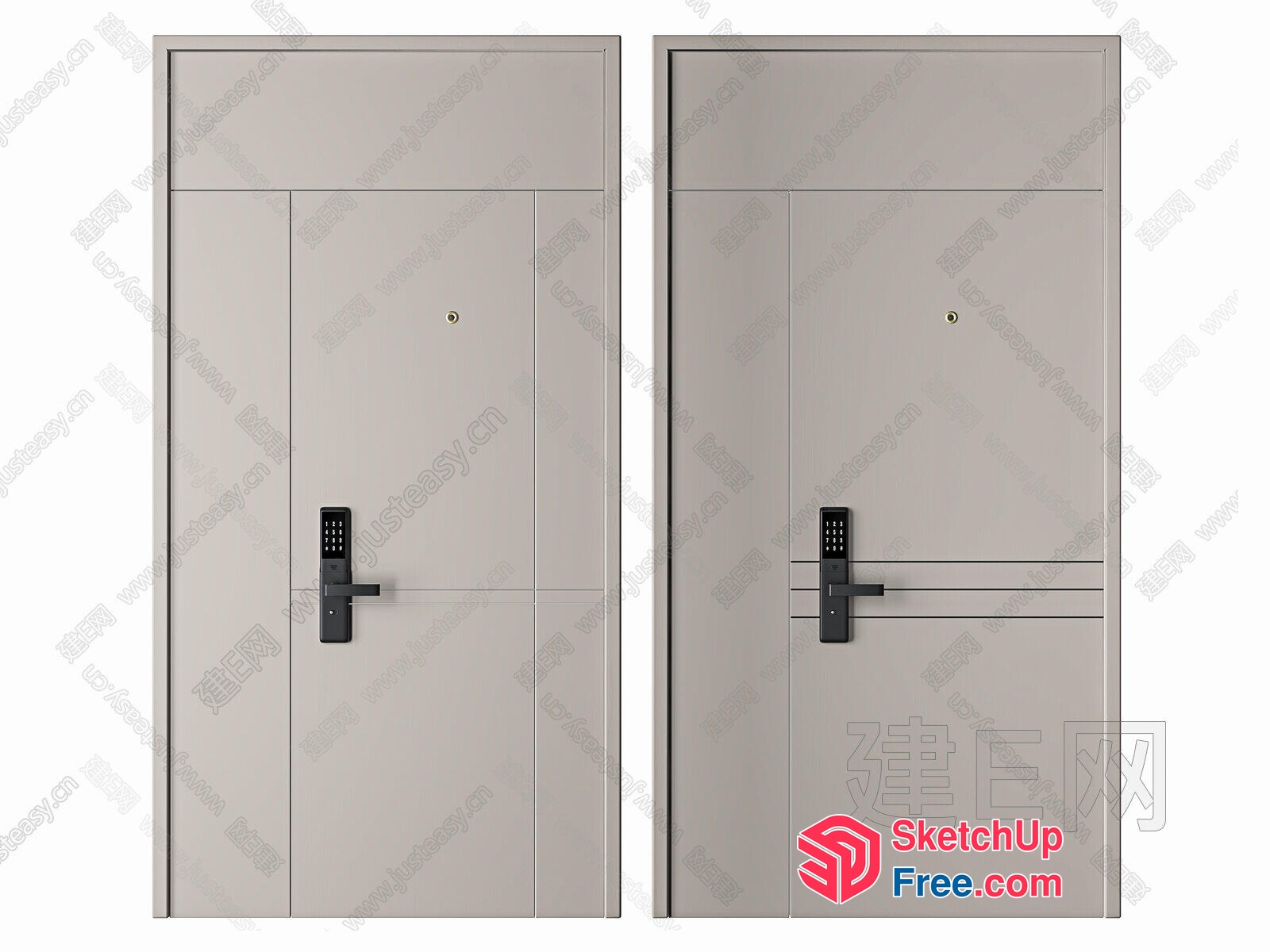 Modern Doors With Electronic Locks 3D SketchUp File