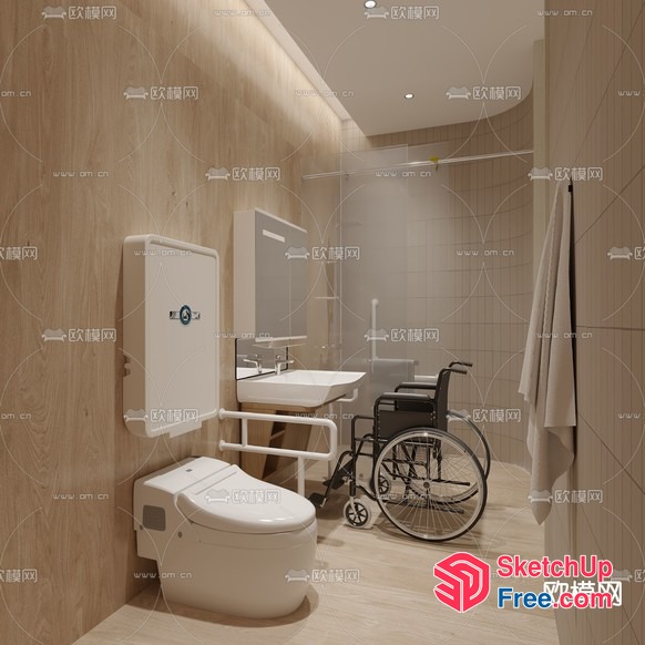 Modern Bathroom With Accessible Features 3D SketchUp File