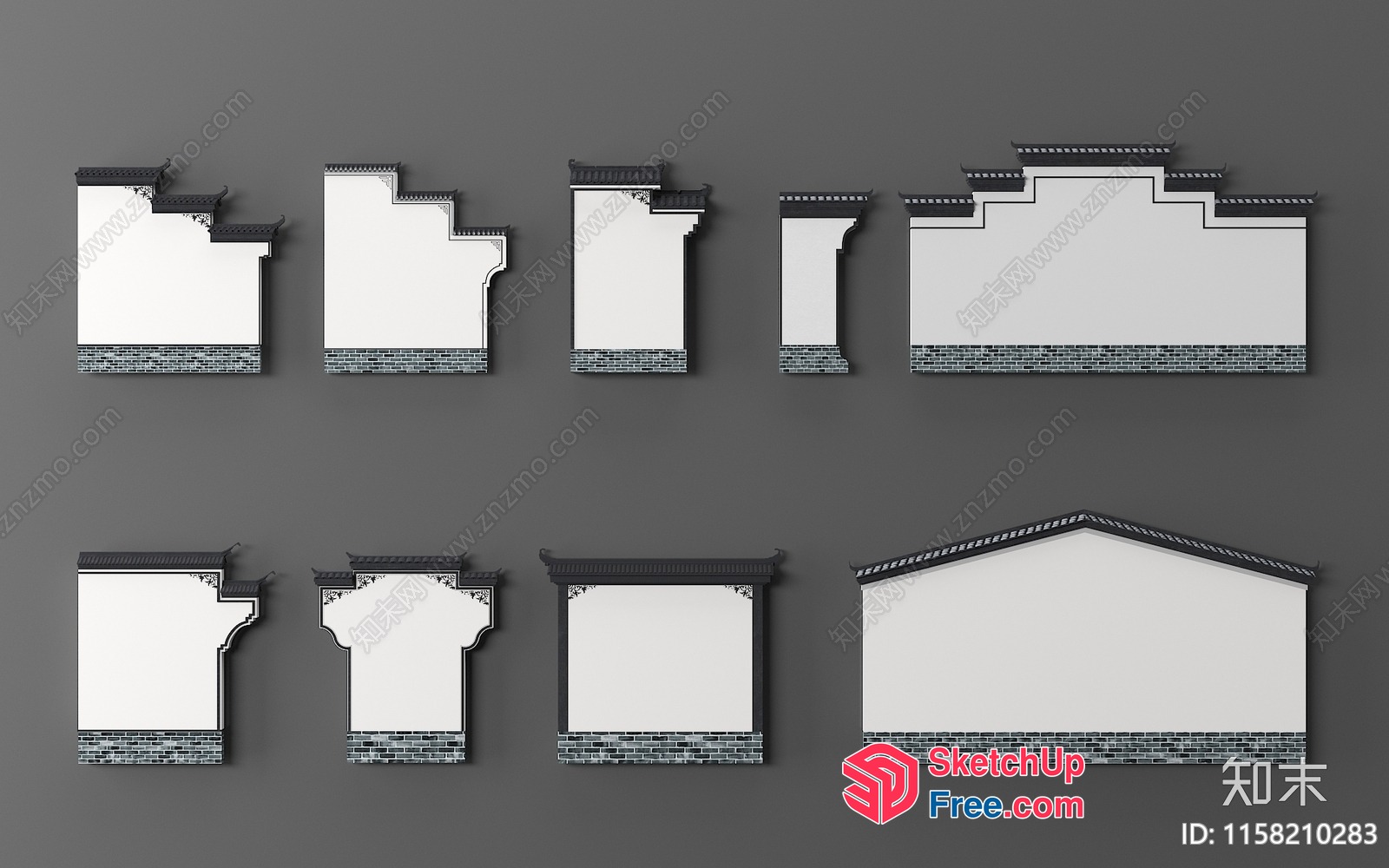 Traditional Chinese Architecture Elements 3D SketchUp File