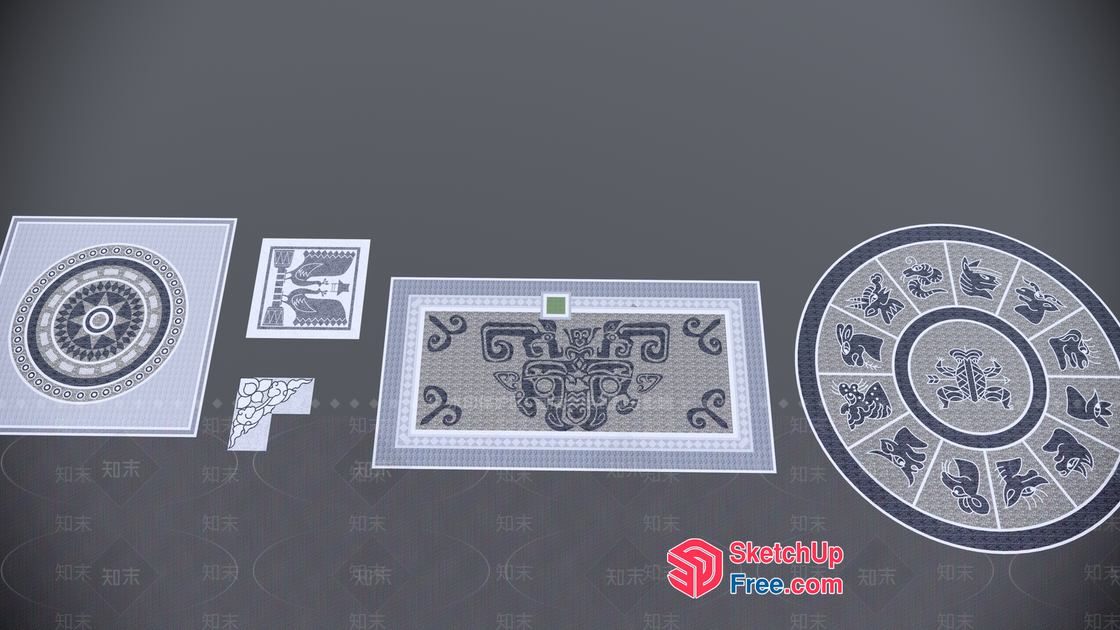 Intricate Asian-Inspired Ceiling Design 3D SketchUp File