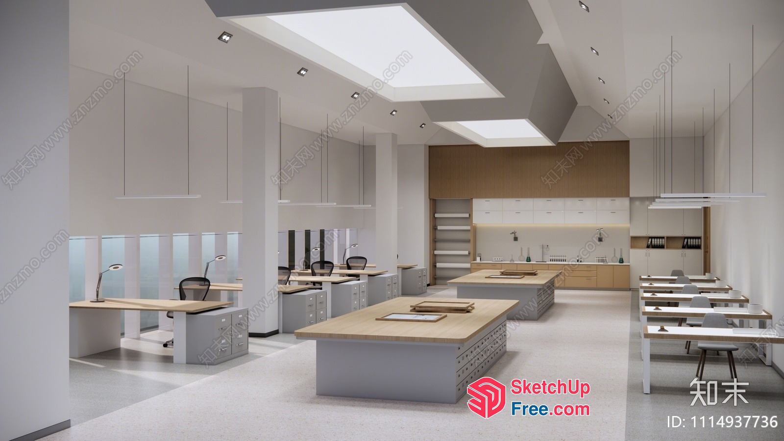 Modern Minimalist Office Space With Clean Lines And Natural Materials 3D SketchUp File