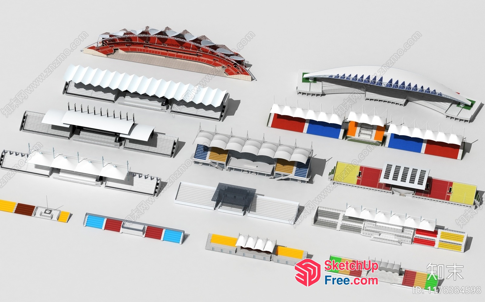 3D Model Of Various Buildings And Structures 3D SketchUp File