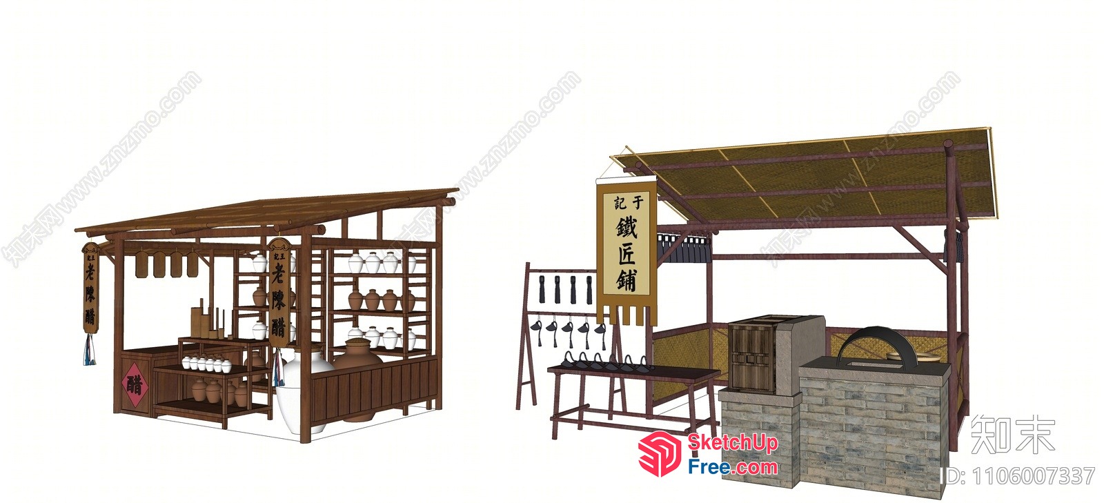Traditional Asian Food Stall 3D SketchUp File