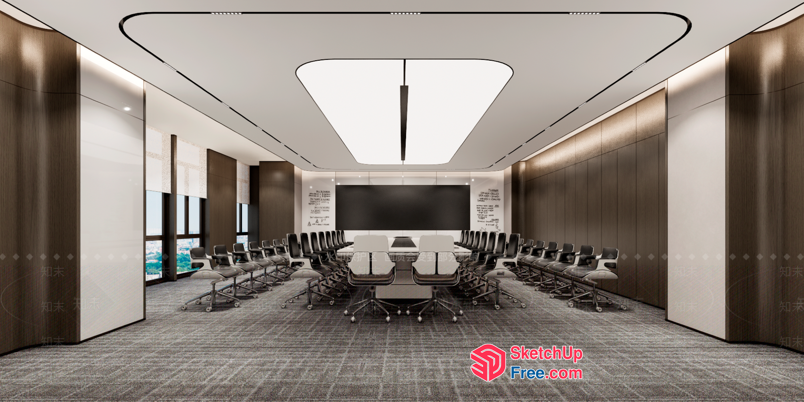 Modern Conference Room With Sleek Design And Natural Lighting 3D SketchUp File