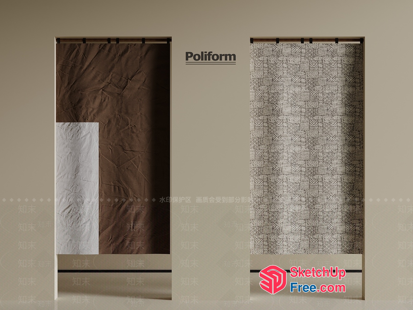 Poliform Window Treatment Options 3D SketchUp File