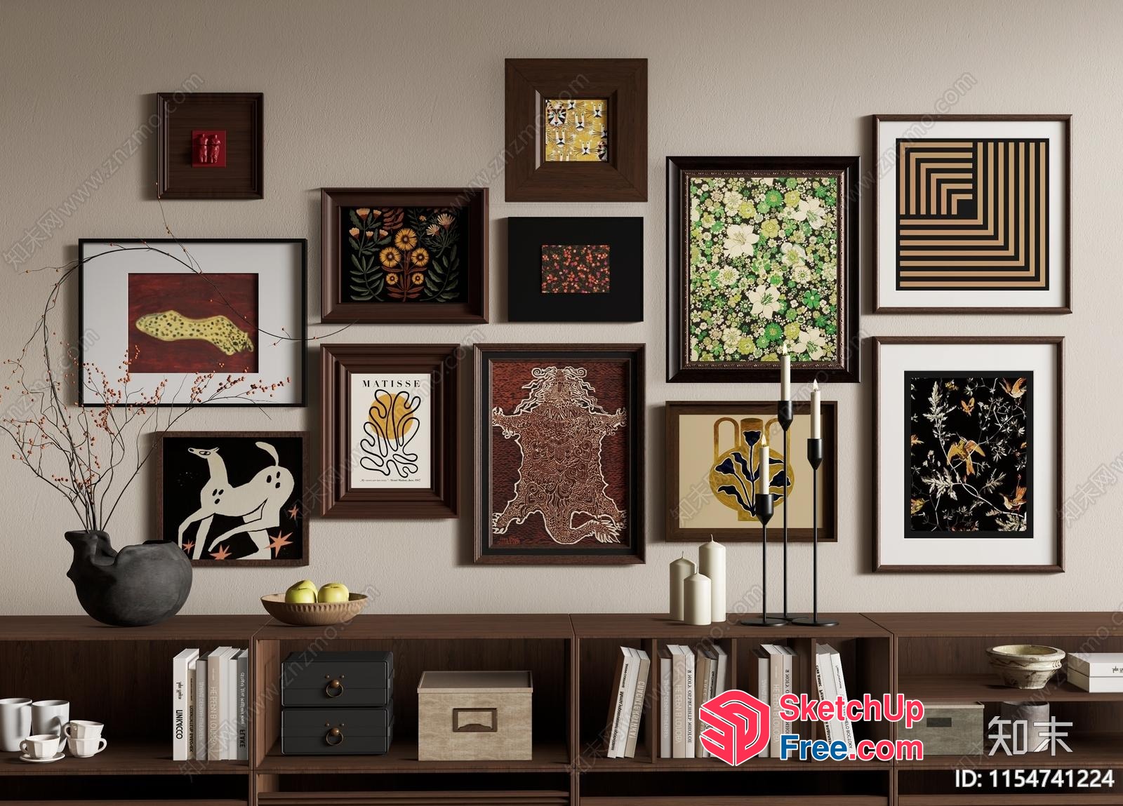 Framed Artwork Gallery Wall 3D SketchUp File