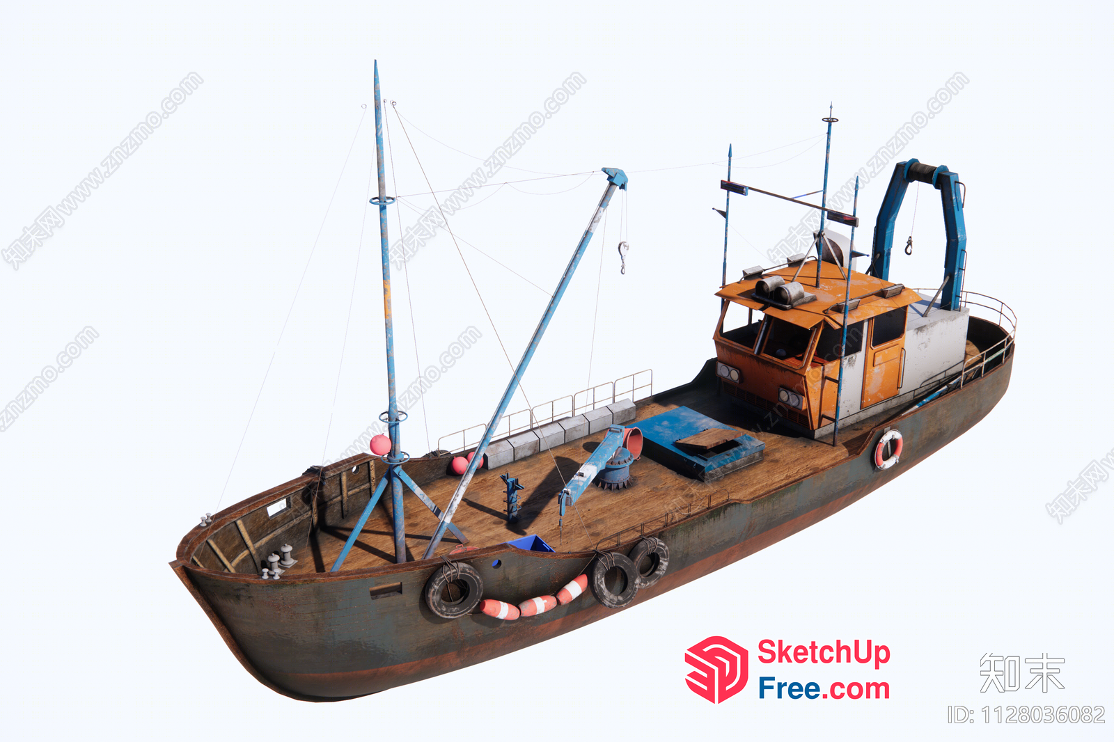 Rustic Industrial Style Fishing Boat 3D SketchUp File