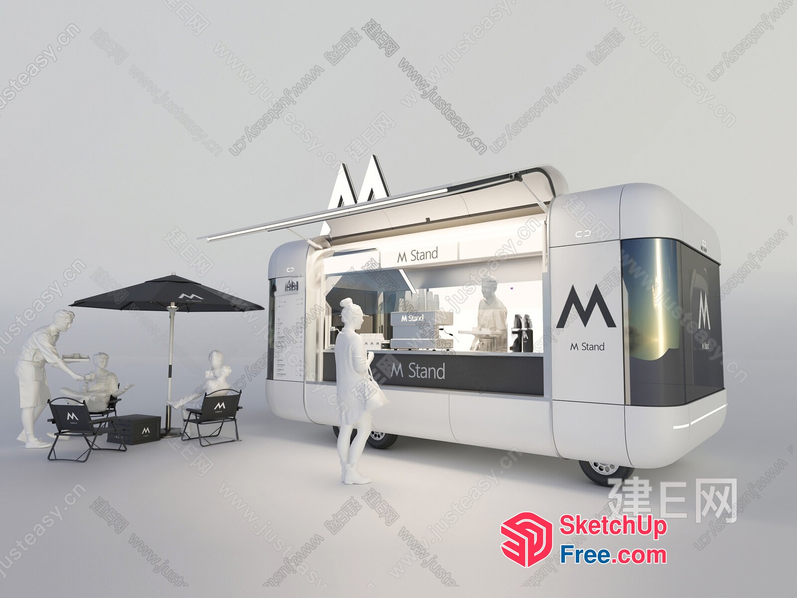 Modern Food Truck With Sleek And Functional Design 3D SketchUp File