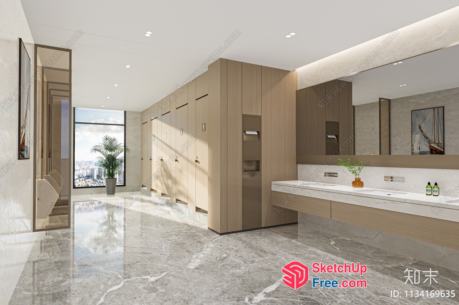 Modern Bathroom Interior With Sleek And Elegant Decor 3D SketchUp File