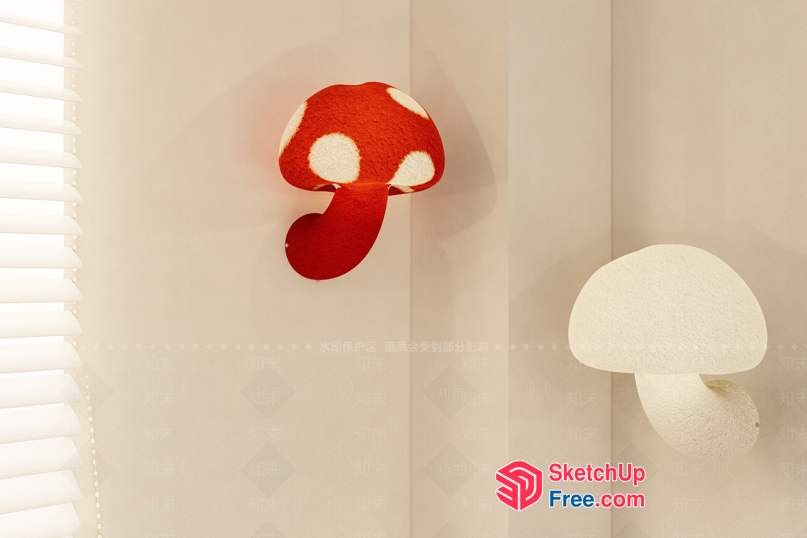 Mushroom-Inspired Decorative Wall Sconces 3D SketchUp File