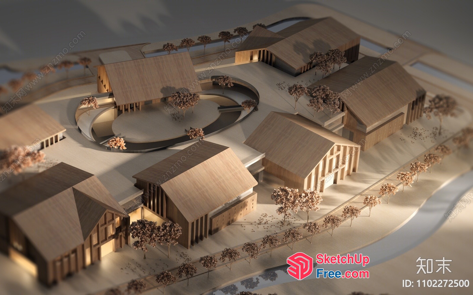 Modern Architectural Design With Natural Materials 3D SketchUp File